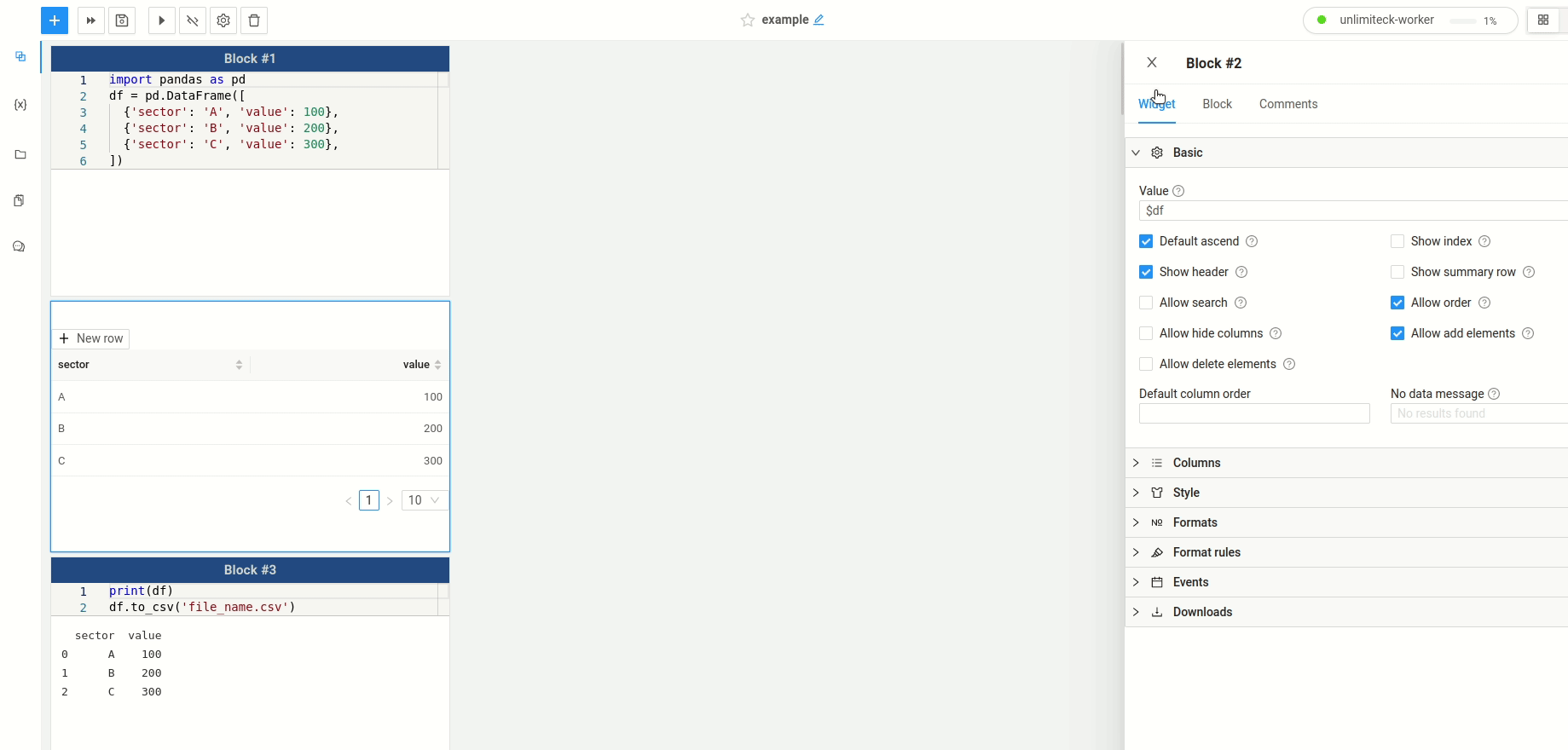 Delete table elements